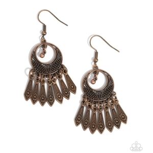 Paparazzi PRAIRIE For Me- Copper Fish Hook Earrings